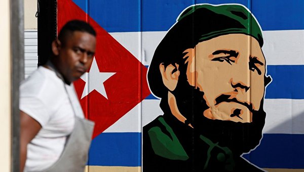 Граффити с изображением Фиделя Кастро в Гаване, Куба