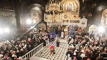 Рождественская служба в Киево-Печерской Лавре