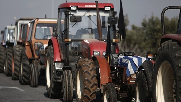 Акция протеста греческих фермеров