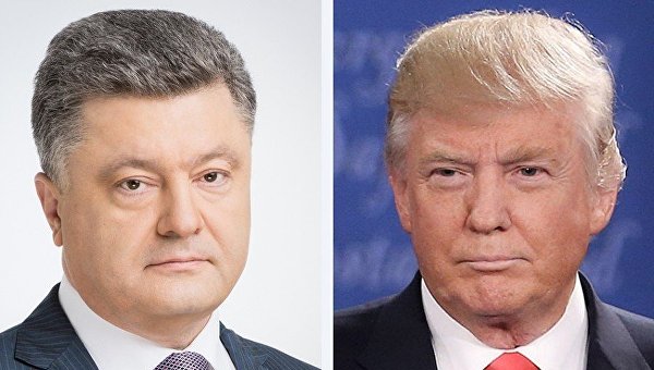 Президент Украины Петр Порошенко и президент США Дональд Трамп