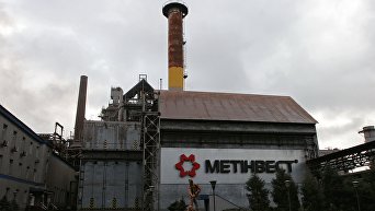 Доменный цех Енакиевского металлургического завода в городе Енакиево Донецкой области. Архивное фото