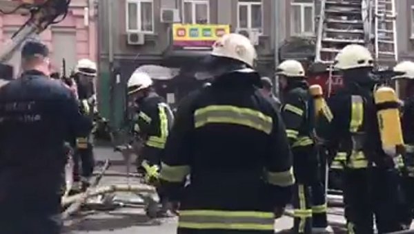 Пожар в жилом доме в центре Киева