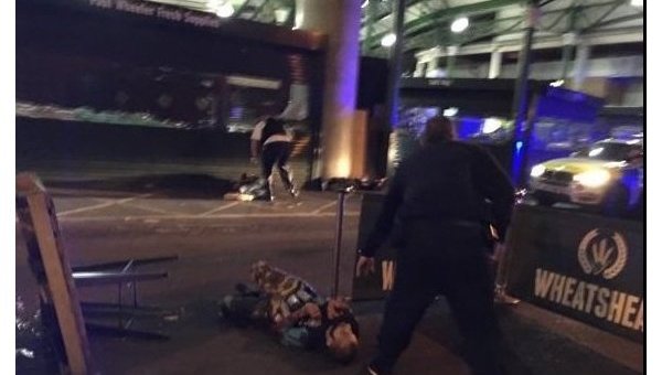 Предполагаемый террорист на месте ЧП в Лондоне