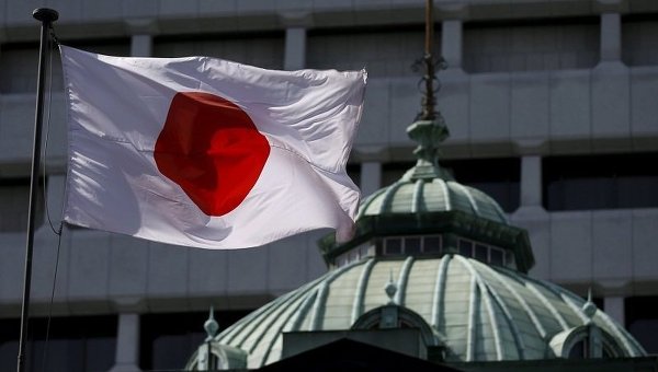 Флаг Японии в Токио.