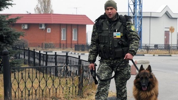 Украинские пограничники на границе с Россией. Архивное фото