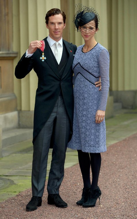 Актер Бенедикт Камбербэтч получил орден Британской империи. На фото -  с супругой Софией, также актрисой