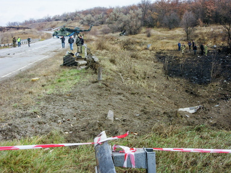 Место падения СУ-25 под Запорожьем
