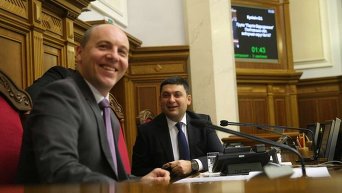 Андрей Парубий и Владимир Гройсман во время заседания Верховной Рады