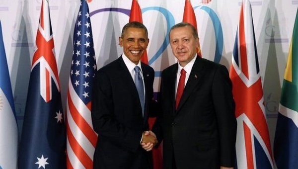 Барак Обама и Реджеп Эрдоган на саммите G20 в Турции