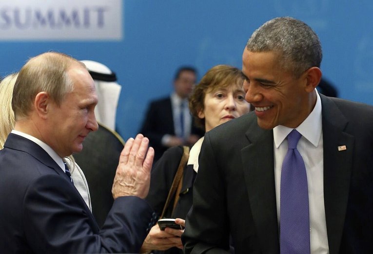 Владимир Путин и Барак Обама на саммите G20 в Анталье