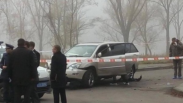 На месте взрыва автомобиля в Киеве