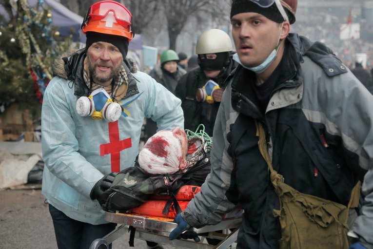 Во время столкновений на Майдане Незалежности 20 февраля 2014 года