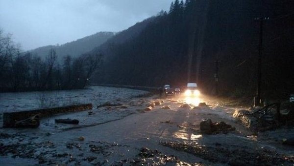 В Закарпатье из-за паводка затопило десятки домов и дорогу