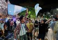 Аргентинцы праздную победу на выборах президента оппозиционера Маурисио Макри