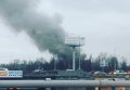 Дым от пожара в ресторане Веранда в Киеве