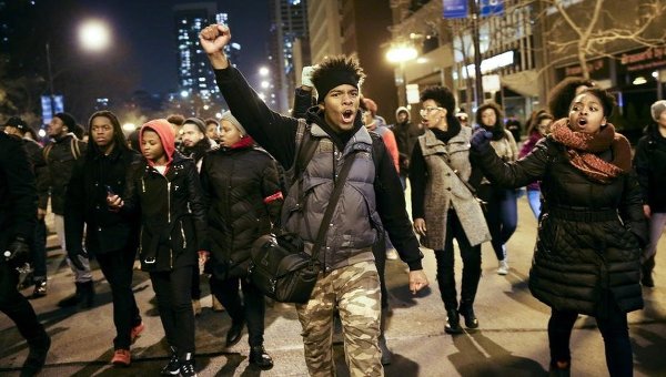 Акция протеста в Чикаго