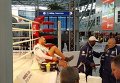 Тренировка Тайсона Фьюри в аэропорту Дуссельдорфа перед боем с Владимиром Кличко