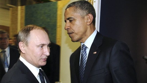 Обама и Путин. Архивное фото