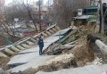 Последствия оползня в Киеве на проспекте Краснозвездном