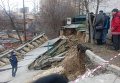 Последствия оползня на Краснозвездном проспекте в Киеве