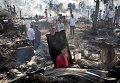 Пожар в трущобах Мумбая