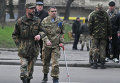 Акция протеста украинских военных во Львове