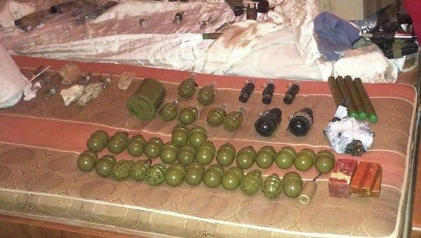 Боеприпасы, изъятые у диверсионной группы, члены которой были задержаны в Киеве