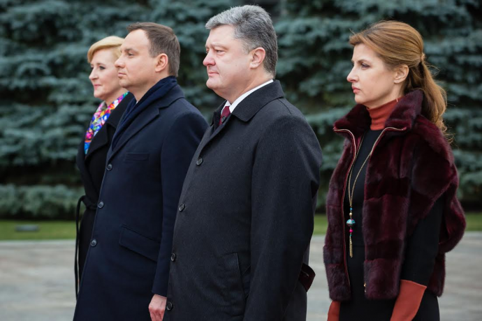 Петр Порошенко и президент Польши Анджей Дуда с супругами в Киеве