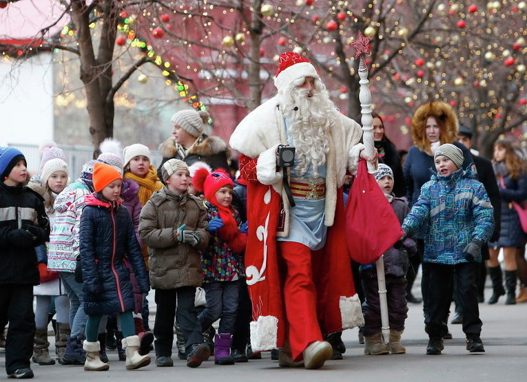 Дед Мороз в центре Москвы