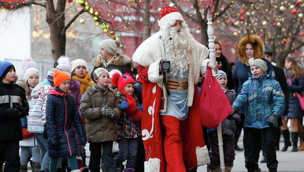 Дед Мороз в центре Москвы
