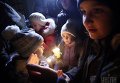 Торжественная передача общине Киева Вифлеемского огня мира в Софии Киевской
