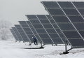 Солнечная электростанция в пригороде сибирского города Абакан, Хакасия, Россия