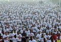 Бегуны участвуют в благотворительном марафоне, все доходы от которого идут на больных гепатитом в Каире, Египет