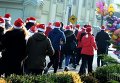 Международный рождественский забег Санта Клаусов в Одессе