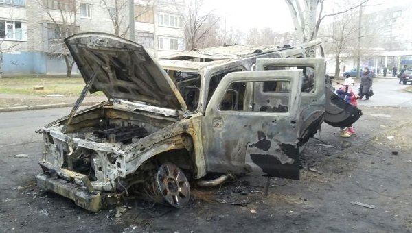 В Шевченковском районе Запорожья дотла сгорел Hummer