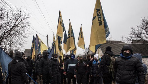 Протесты в Краснокутске под Харьковом против действий правоохранителей. Архивное фото