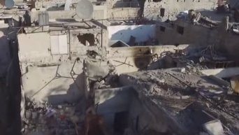 Видео из пригорода Дамаска, где проходят бои между сирийской армией и террористами