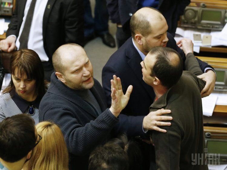 Владислав Береза и Егор Соболев в Верховной Раде 12 февраля 2015 года