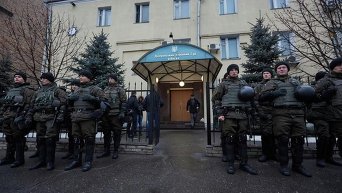 Днепровский районный суд Киева под усиленной охраной. Архивное фото