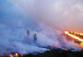 Борьба с лесными пожарами на севере Испании