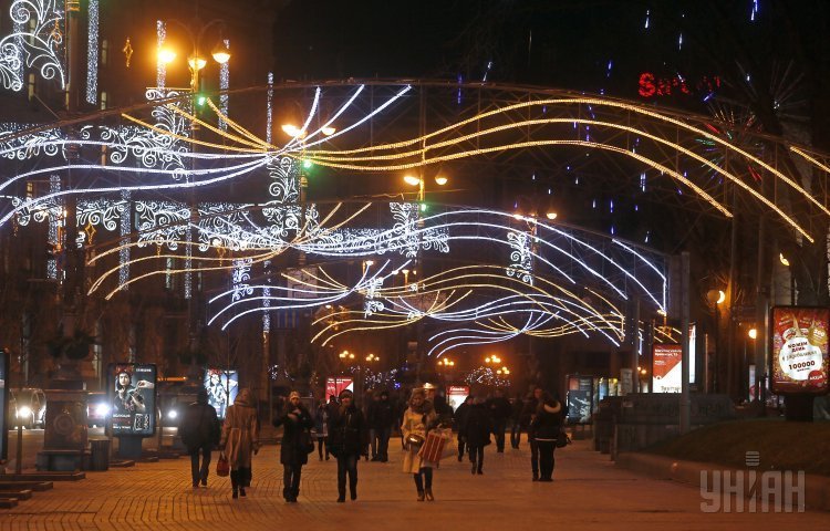 Новогодняя иллюминация в Киеве
