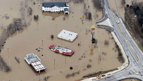 Затопленные дороги в штате Миссури