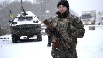 Блокпост в зоне проведения АТО в Донецкой области