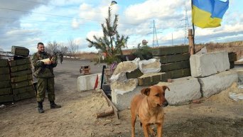 Блокпост в зоне проведения АТО в Донецкой области