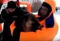 Спасение собаки из ледяной реки под Полтавой