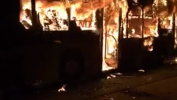 В Китае 14 человек погибли при возгорании автобуса