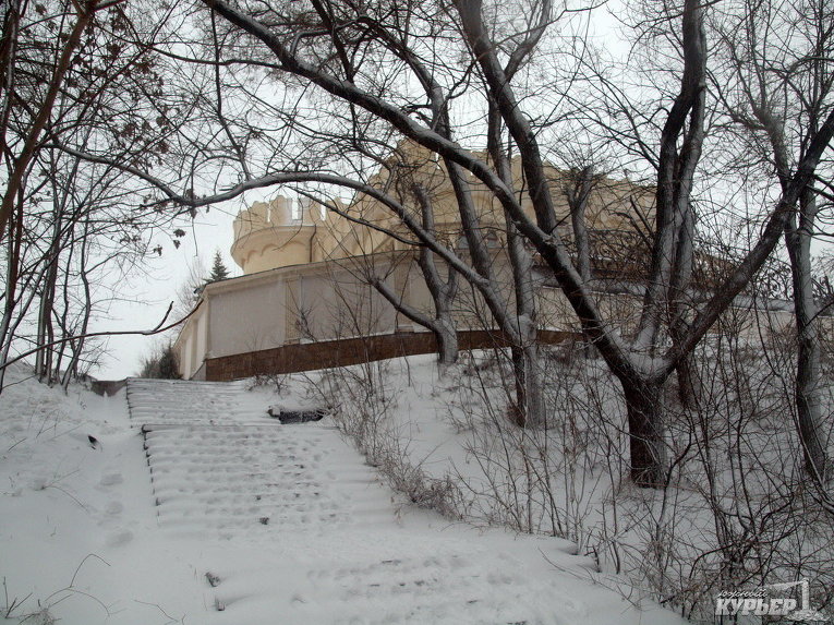 Мощный снегопад в Одессе