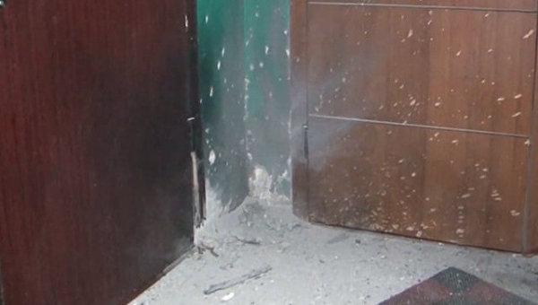 Место взрыва гранаты в жилом доме Кременчуга