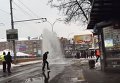 Прорыв водопровода на Севастопольской площади