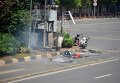 На месте взрыва в Джакарте (Индонезия)